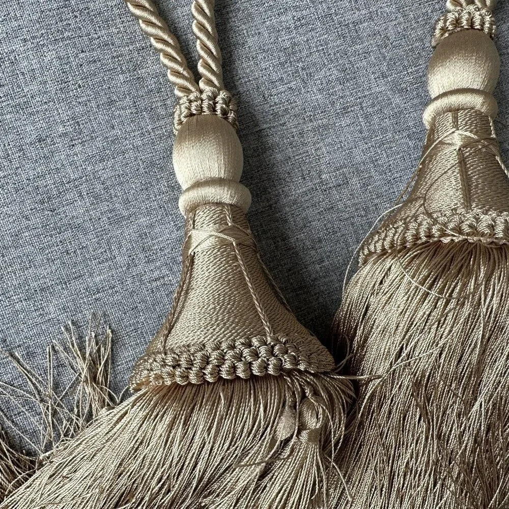 Set of 2 Curtain TiebackTASSEL Rope Cord Gold Thick
